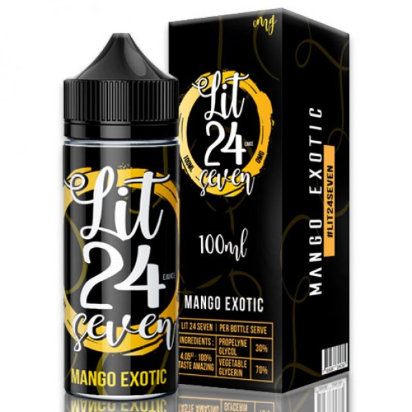 Lit 24 Seven Mango Exotic 0mg 100ml Short Fill E-L...