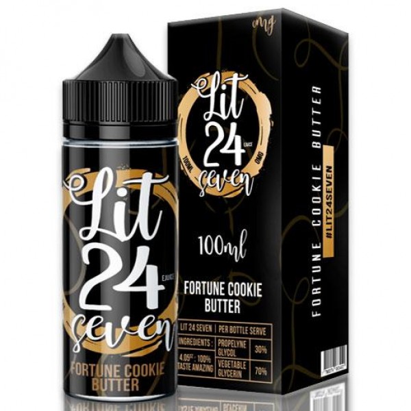 Lit 24 Seven Cookie Butter 0mg 100ml Short Fill (E...