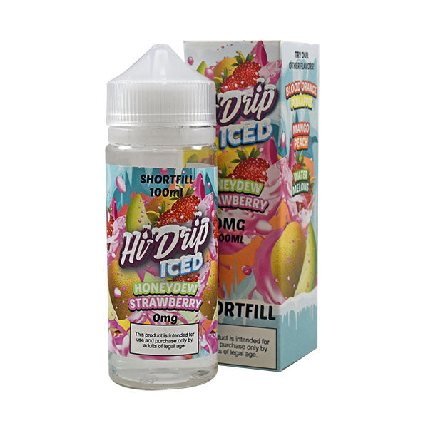 Hi Drip Iced Honeydew Strawberry 0mg 100ml Short F...