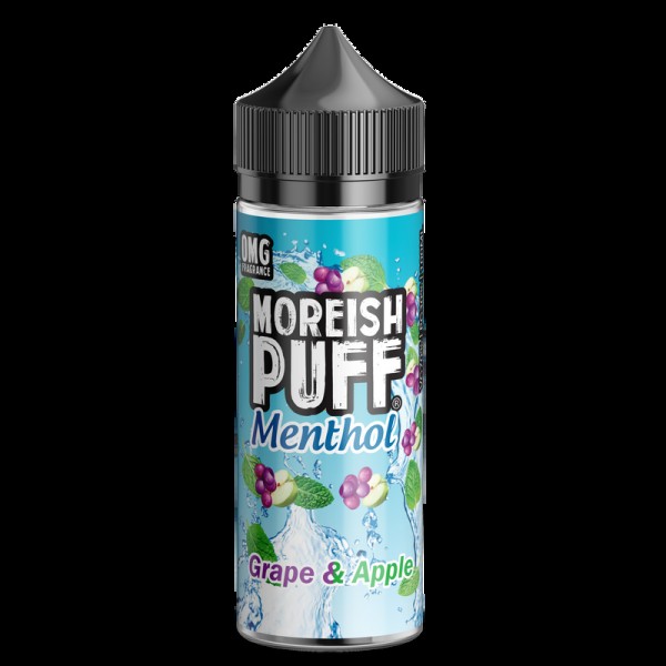 Moreish Puff Menthol Grape & Apple 0mg 100ml Short Fill E-Liquid