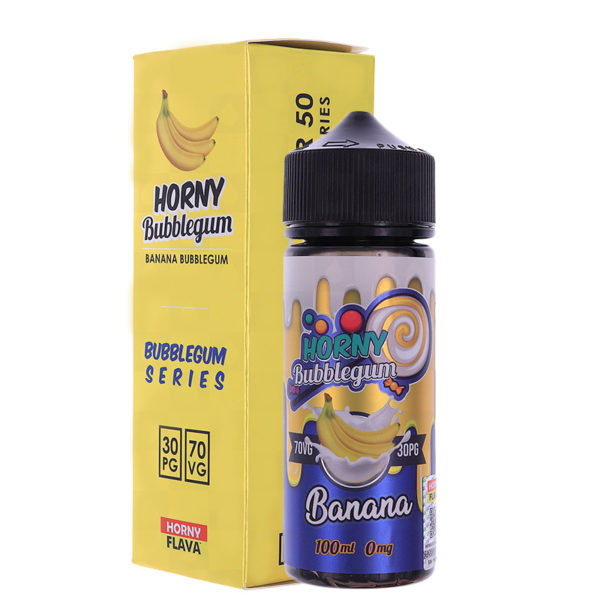 Horny Flava Banana Bubblegum E-liquid 100ml Short Fill Out Of Date