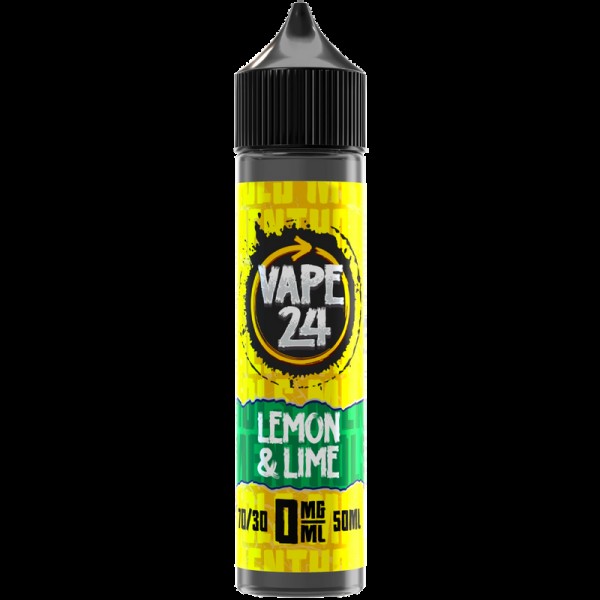 Vape 24 Menthol: Lemon Lime 0mg 50ml Short Fill E-...