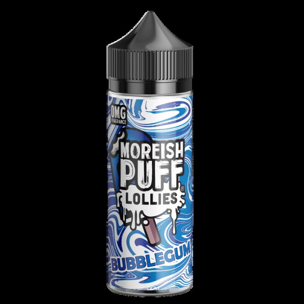 Moreish Puff Lollies Bubblegum 0mg 100ml Short Fil...
