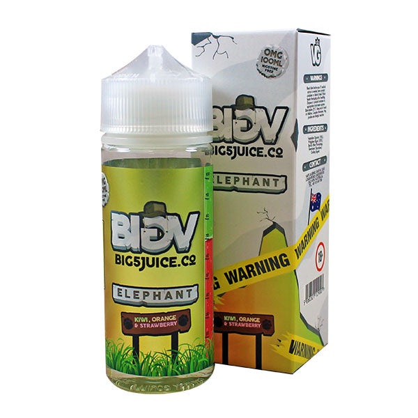 Big 5 Elephant Kiwi Orange & Strawberry E-liqu...
