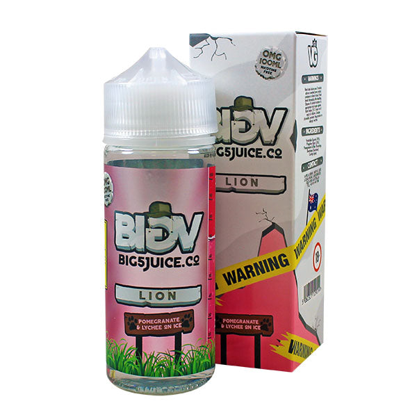 Big 5 Lion Pomegranate & Lychee on Ice E-liqui...