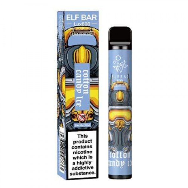 Elf Bar Lux 600 Cotton Candy Ice Disposable Vape D...