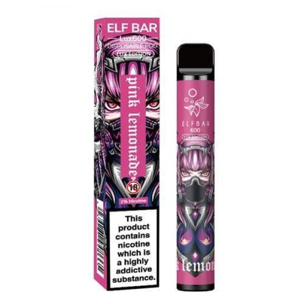 Elf Bar Lux 600 Pink Lemonade Disposable Vape Devi...