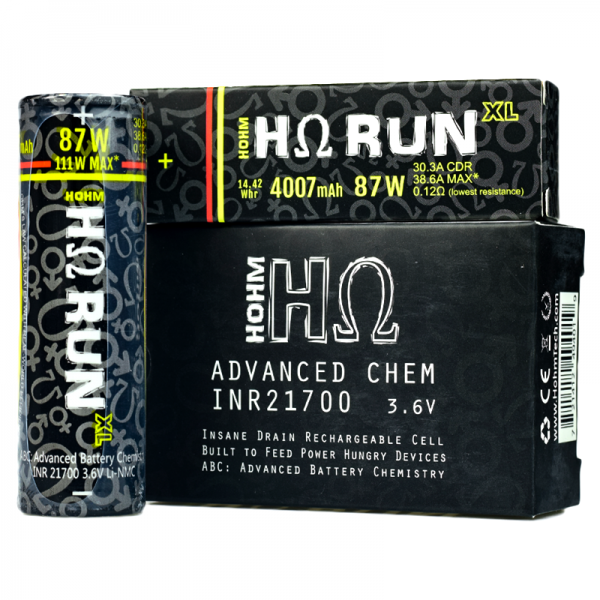 Hohm Tech Hohm Run XL 21700 Vape Battery Twin Pack (4000mAh 30A)
